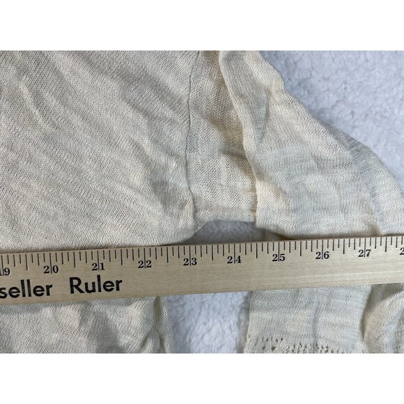 Anthropologie Moth Sweater Womens M Ivory Cross Front Drape Boho Chic Knit Top - Picture 8 of 9